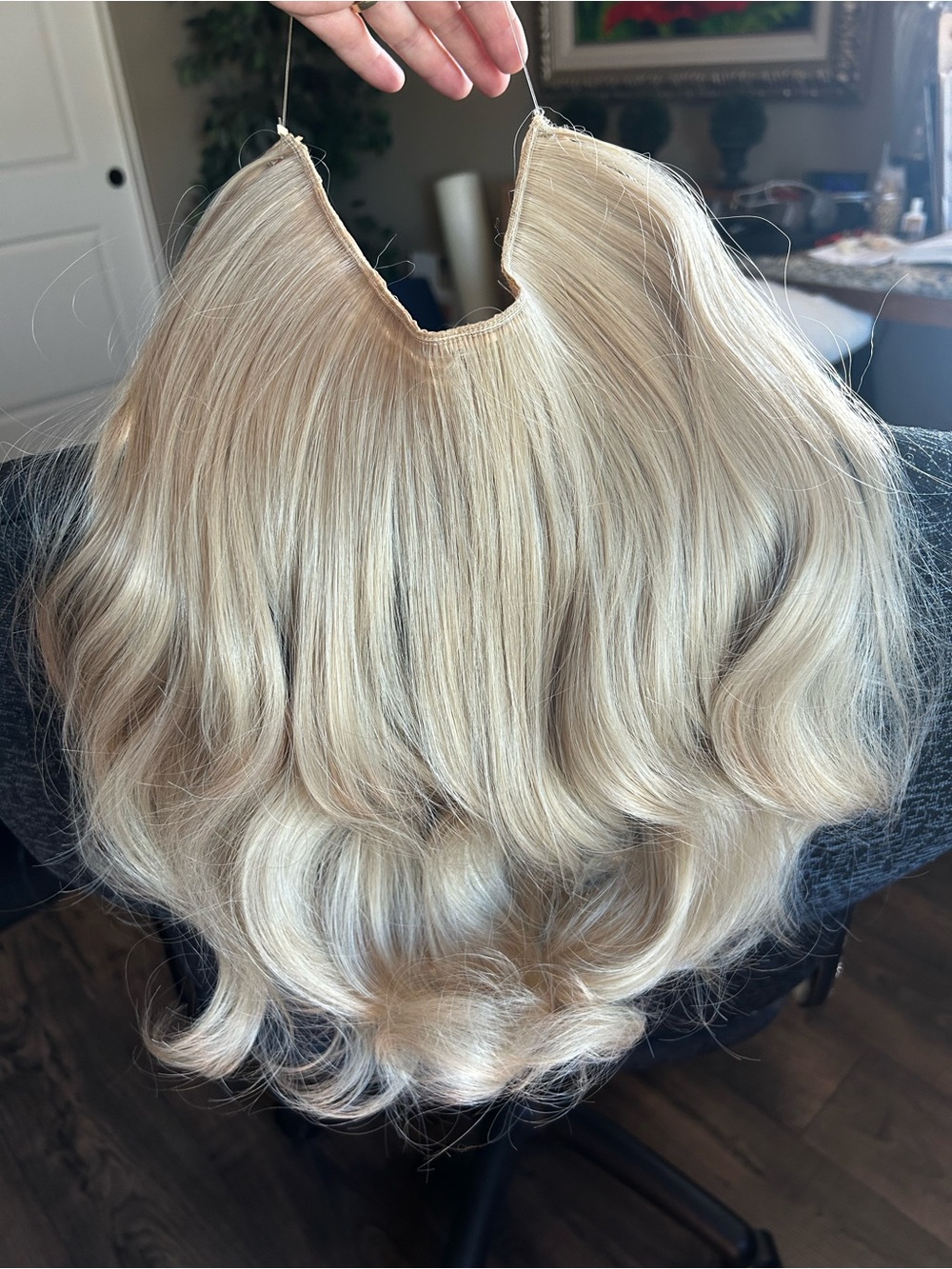 Blonde Halo Hairpiece - Seamless Clip-In Hair Extension 16 inch